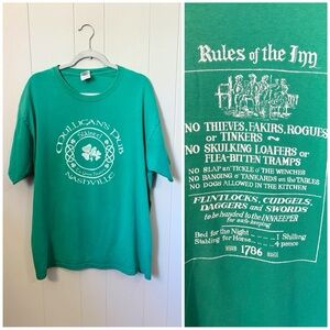 Mulligans Pub Nashville Tshirt Green St Patrick’s Day Clover Unisex Cotton XL
